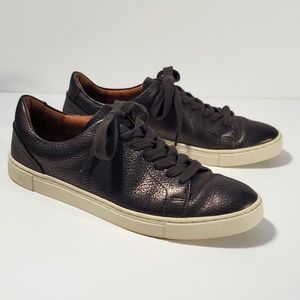 Frye Ivy Low Lace Sneakers Black Pewter sz 10